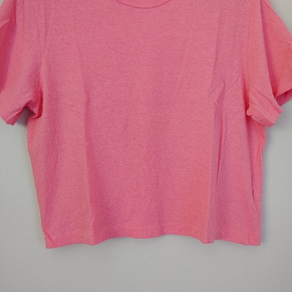 Denim Forum Aritzia The Vintage Crop Tee Short Sleeve Top Size Medium Candy Drop - Picture 11 of 16